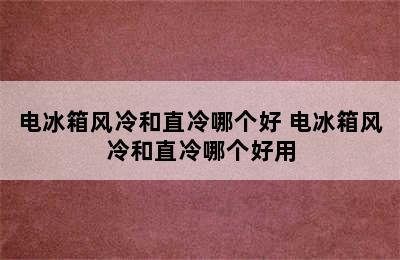 电冰箱风冷和直冷哪个好 电冰箱风冷和直冷哪个好用